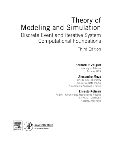 Theory of Modeling and Simulation [3rd ed.]